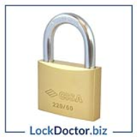 KM4146 CISA 22010 KD Open Shackle Brass Padlock (keyed to differ)