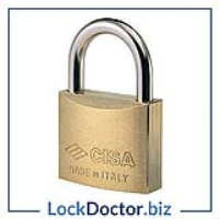 KM4698 CISA 22010 KA Open Shackle Brass Padlock (keyed alike)