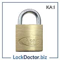 KMAS2506 30mm Locker Padlock (Keyed Alike KA: I)