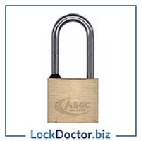 KMAS2521 ASEC 50mm KA Long Shackle Brass Padlock (KA: G)