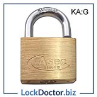 KMAS2522 ASEC 50mm KA Open Shackle Brass Padlock (KA: G)