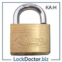 KMAS2529 ASEC 60mm Open Shackle Brass Padlock (Keyed Alike KA: H)