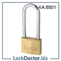 KML19156 ABUS 50mm 65 Series Brass Long Shackle Padlock KA6501