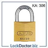 KML19528 ABUS 30mm 65 Series Brass Open Shackle Padlock KA306