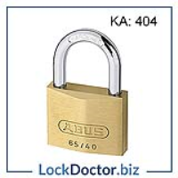 KML19532 ABUS 40mm 65 Series Brass Open Shackle Padlock KA404