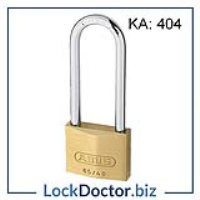 KML19536 ABUS 40mm 65 Series Brass Long Shackle Padlock KA404