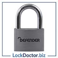 KML27855 DEFENDER Aluminium 40mm Open Shackle Padlock