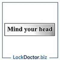 Mind Your Head 200mm x 50mm Chrome Self Adhesive Sign