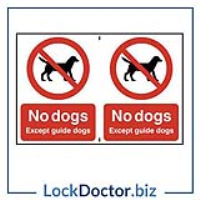 No Dogs 200mm x 300mm PVC Self Adhesive Sign
