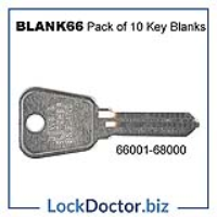 Pack of 10 BLANK 66 Series Locker Key Blanks