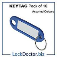 Pack of 10 TAG1 Plastic Name Tags with Key Rings (8 colours)