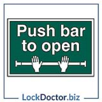 Push Bar To Open 200mm x 300mm PVC Self Adhesive Sign