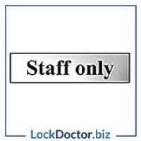 Staff Only 200mm x 50mm Chrome Self Adhesive Sign