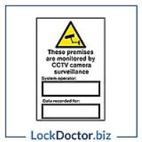 These Premises Are Monitored By CCTV Surveillance 200mm x 300mm PVC Self Adhesive Sign