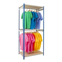 Rivet Rack Single Rail Garment Bay - 2 Levels