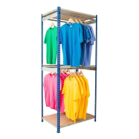 Rivet Rack Double Rail Garment Bay - 2 Levels