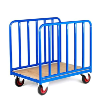 500 Series Platform Trolley - Long Goods Double Straight Tubular Sides
