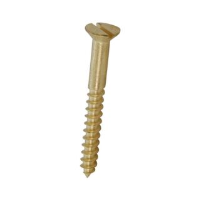 Woodscrew Slotted Brass Csk 8 x 1.1/4" Pack of 15