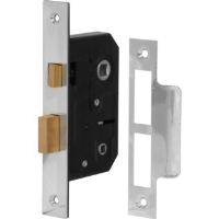 Mortice Bathroom Lock Nickel Plated 64mm