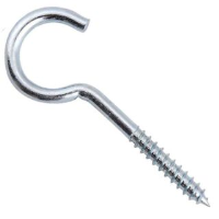 Screw Hook 80mm Zinc Plated Pack of 6