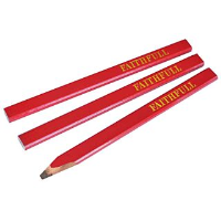 Faithfull FAICPR Carpenter Red Pencils Medium Pack of 3