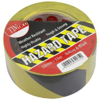 Hazard Tape Self Adhesive Black & Yellow 50mm x 33m