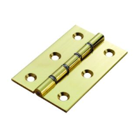 100mm Double Washered Butt Hinge Polished Brass (Pack of 2)