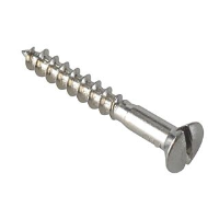 Woodscrew Slotted Chrome Csk 4 x 1/2" Pack of 25