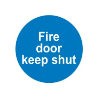 Plastic Fire Sign 100mm x 100mm "Fire Door Keep Shut"
