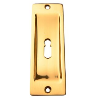 Sliding Door Flush Pull & Keyhole Brass