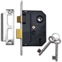 Union Mortice Bathroom Lock 3" Polished Chrome