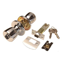 Entrance Locking Knob Set & Latch Polished Chrome