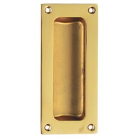 Recessed Door Pull 100mm Polished Brass