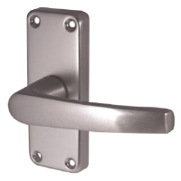 Lever Latch On Plate Satin Anodised Aluminium