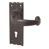 Plain Lever Lock On Plate Black