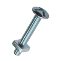 Roofing Nut & Bolt M6 x 60mm Pack of 20 Zinc Plated