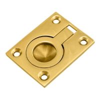 Flush Ring 50 x 63mm Brass