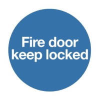 Plastic Fire Sign 100mm x 100mm "Fire Door Keep Locked"