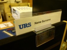 Style 25 - RAISED HOOK ON DESK SCREEN NAME PLATE HOLDER Suppliers
