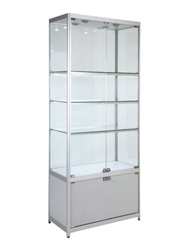 Tall Aluminium Glass Display Cabinets