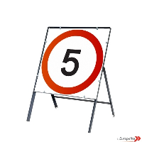 5mph - UK Temporary Road Sign: Metal Frame
S-CWF-5-SQ750
