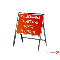 Pedestrians Please Use Other Footpath - Metal Framed UK Temporary Road Sign
S-CWF-PPUOF-600/450