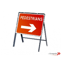 Pedestrian Right - Metal Framed UK Temporary Road Sign
S-CWF-PEDR-600/450