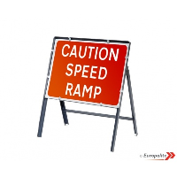 Caution Speed Ramp - Metal Framed UK Temporary Road Sign