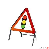 Traffic Control Ahead - UK Temporary Road Sign: Metal Frame