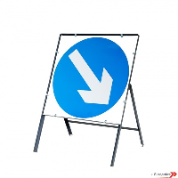  Directional Arrow - UK Temporary Road Sign: Metal Frame