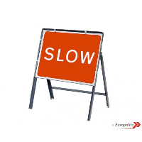  Slow - Metal Framed UK Temporary Road Sign