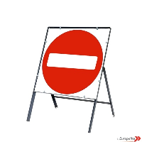 No Entry - UK Temporary Road Sign: Metal Frame