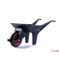  Plastic Wheelbarrow With Pneumatic Tyre - Black