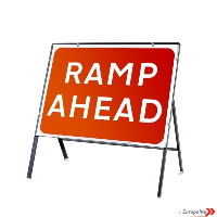  Ramp Ahead - UK Temporary Road Sign: Metal Frame